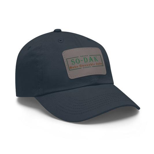 Dad Hat with Leather Patch Make Cannabis Safe