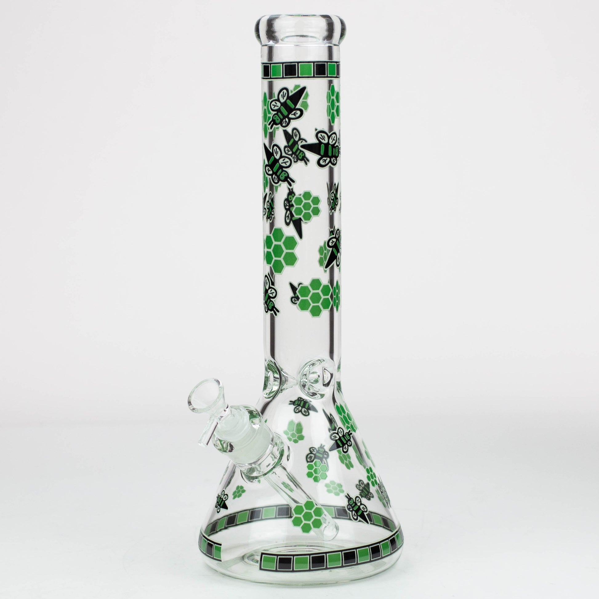 14" Honey bee glow in the dark / 7mm / glass beaker bong [A25]_3