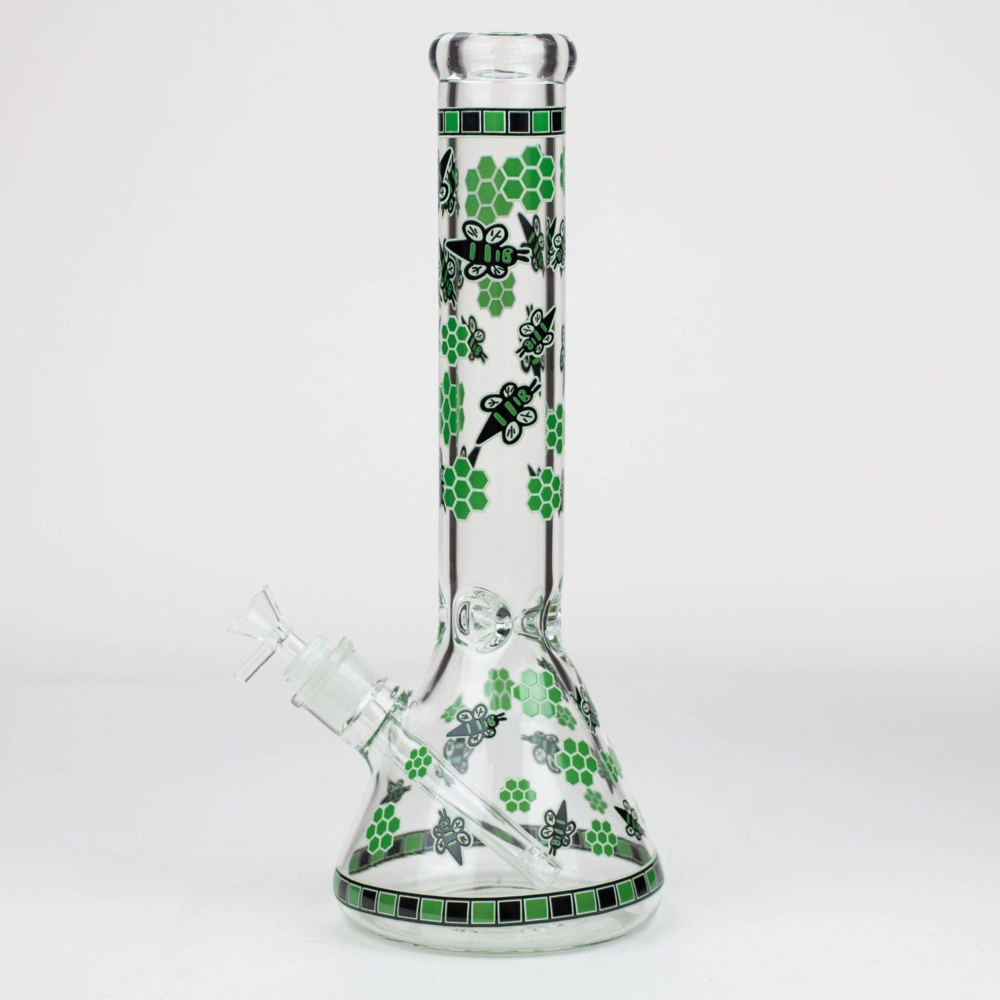 14" Honey bee glow in the dark / 7mm / glass beaker bong [A25]_5