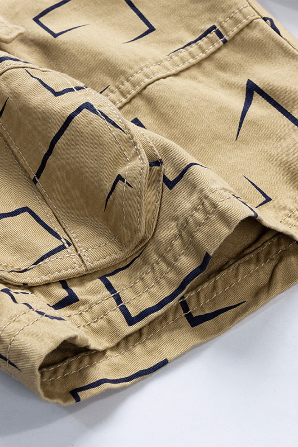 Printed Belted Cargo Shorts