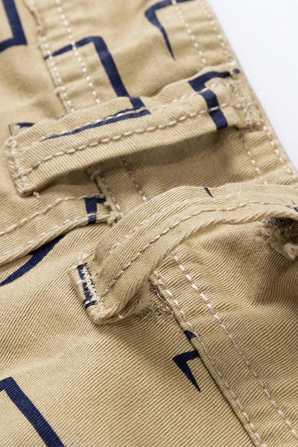 Printed Belted Cargo Shorts