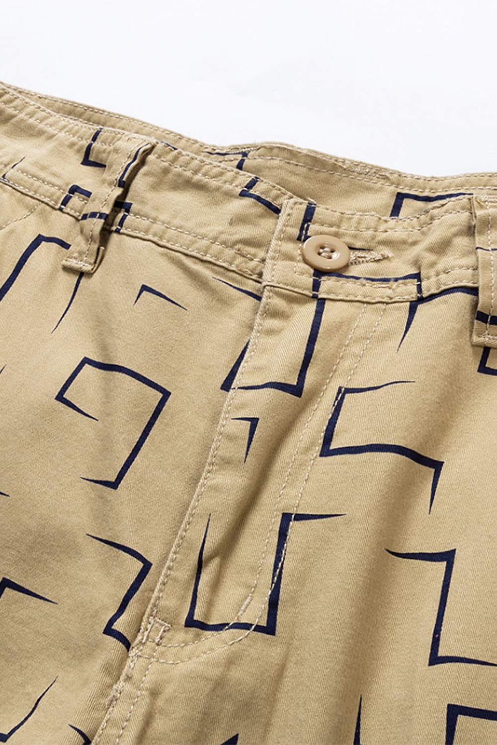 Printed Belted Cargo Shorts