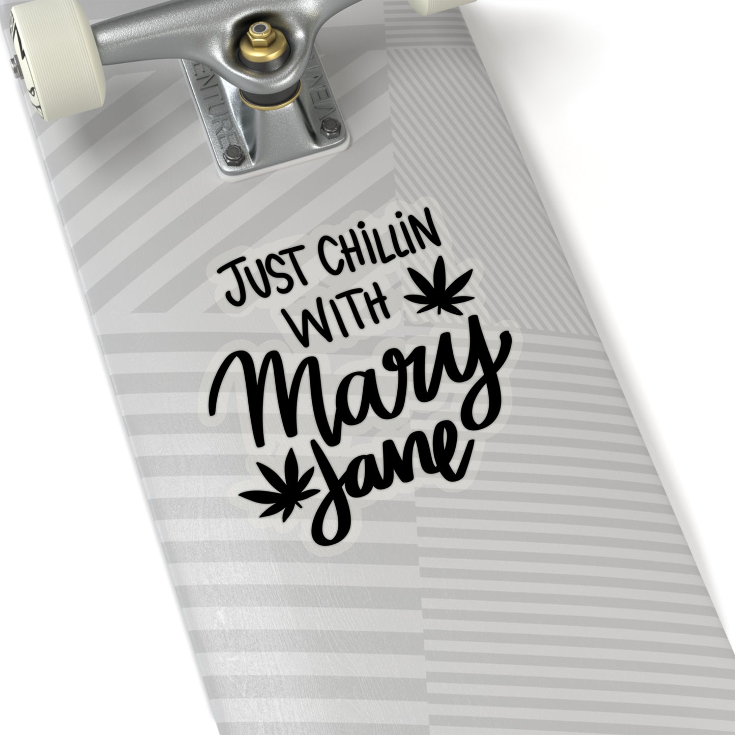 Just Chilin con pegatinas de corte de beso de Mary Jane